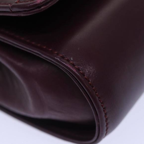 CELINE Chain Shoulder Bag Leather 2way Bordeaux Auth 87001 - Picture 14 of 16